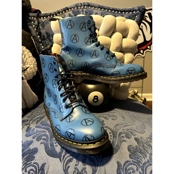 Super Rare! Dr Martens x Undercover Supreme Anarchy Blue Boots size 9/EU 41 main image 2